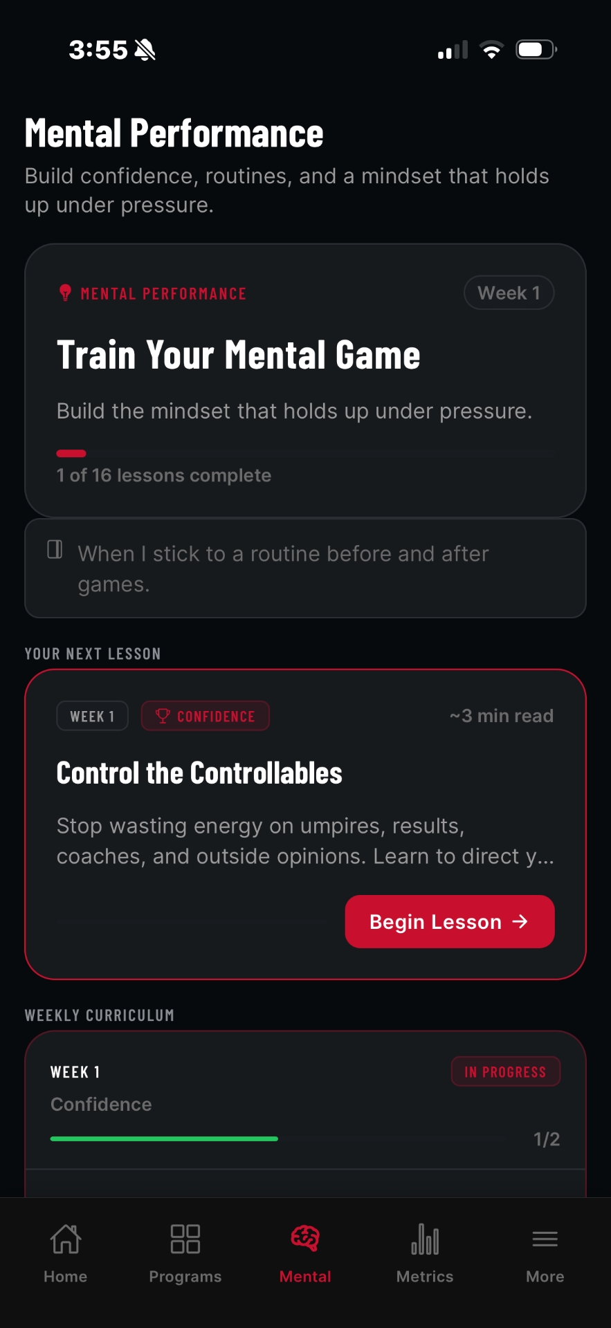 Mental Performance Training